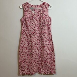 Laura Ashley 8 Floral Dress NWT Pink Sleeveless Cotton Prairie Cottagecore Boho